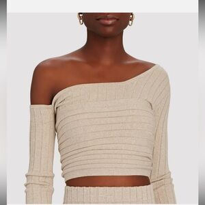 Ronny Kobo Collection Off-Shoulder Sweater - Cream